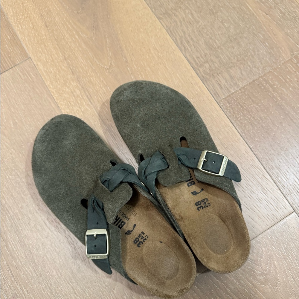 Birkenstock Boston Braided Clogs Color: Thyme - Picture 6 of 8